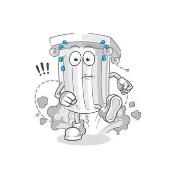 roman pillar cartoon character vector