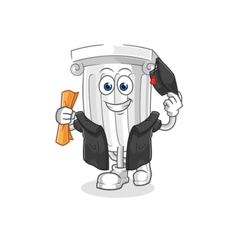 roman pillar cartoon character vector