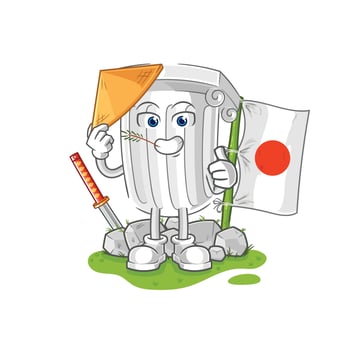 roman pillar cartoon character vector