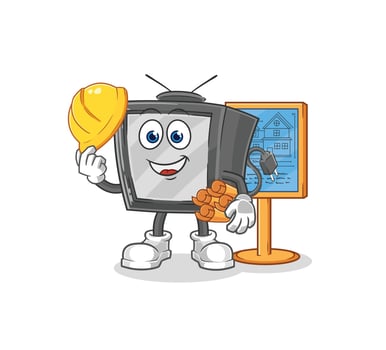 vintage tv cartoon character vector