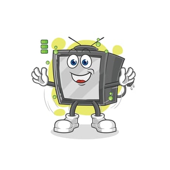 old retro tv vector cartoon