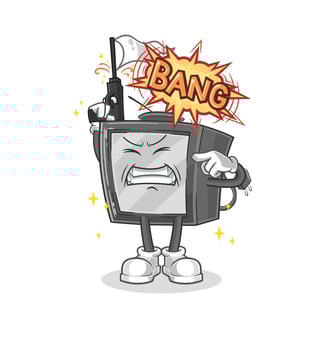 old retro tv vector cartoon