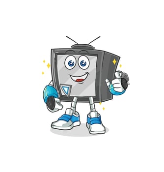 old retro tv vector cartoon