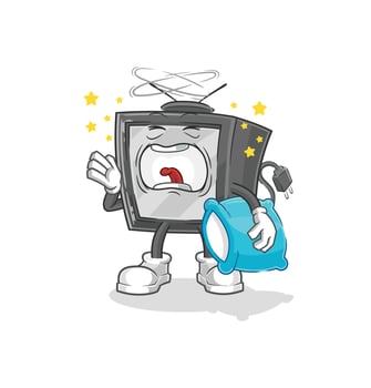 old retro tv vector cartoon