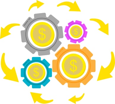 Gears Settings icon vector