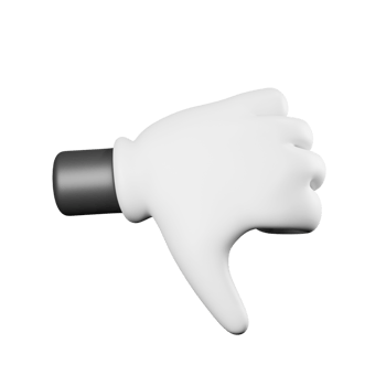 3D Cartoon Hand Gesture Dislike png