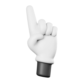 3D Cartoon Hand Gesture Pointing png