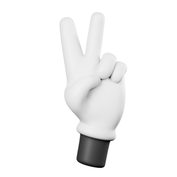 3D Cartoon Hand Gesture Peace png