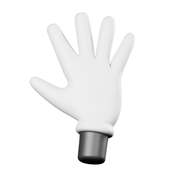 3D Cartoon Hand Gesture Five png