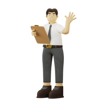 3D Character Employee With Task list png
