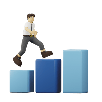 3D Character Employee Sales Up png