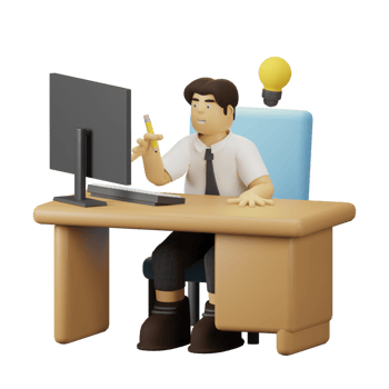 3D Character Employee Have Idea png