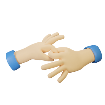 3D Hand gesture sign lock png