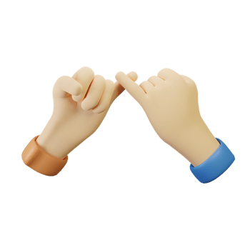 3D Hand gesture pinky promise png