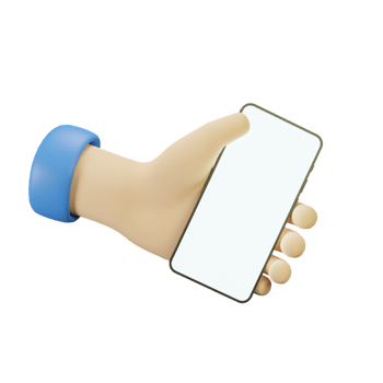 3D Hand gesture holding phone png