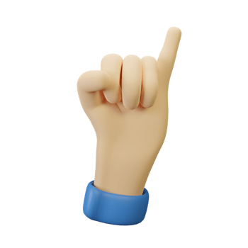 3D Hand gesture pinky png
