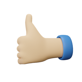 3D Hand gesture thumbs up png