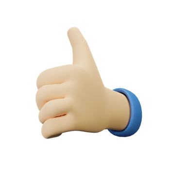 3D Hand gesture thumbs up png
