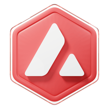 Avalanche AVAX Badge Crypto Isolated On White Background Blockchain Technology 3D Rendering png