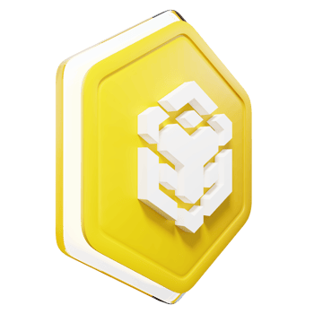 BNB Badge Crypto 3D Rendering png