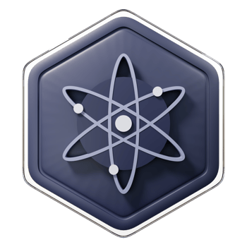 Cosmos ATOM Badge Crypto 3D Rendering png