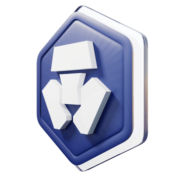 Cronos CRO Badge Crypto 3D Rendering png