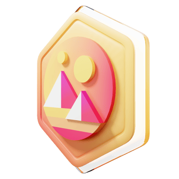 Decentraland MANA Badge Crypto 3D Rendering png