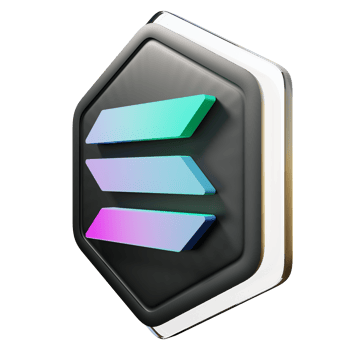Solana SOL Badge Crypto 3D Rendering png