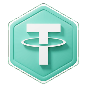 Tether USDT Badge Crypto Isolated On White Background Blockchain Technology 3D Rendering png