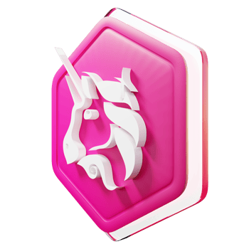 Uniswap UNI Badge Crypto 3D Rendering png
