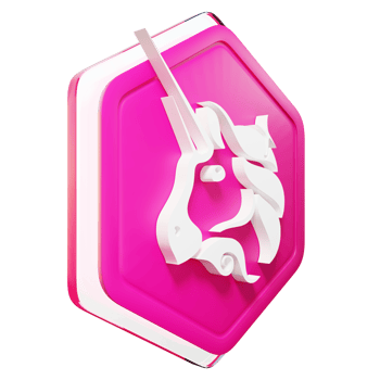Uniswap UNI Badge Crypto 3D Rendering png