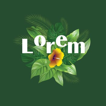 realistic tropical leaves background vector