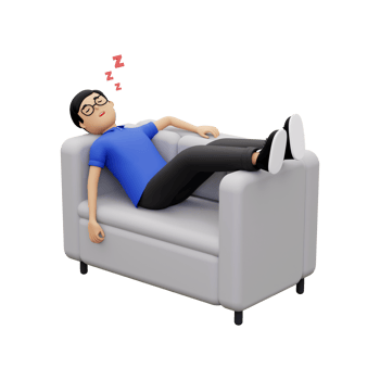 3d man sleeping on the sofa png