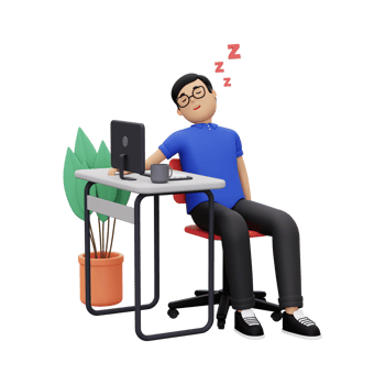 3d Businessman sleeping at work png