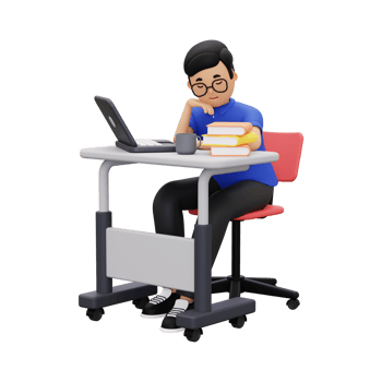 3d man is tired at work png