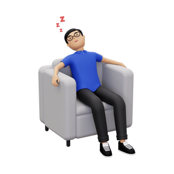 3d man sleeping on the sofa png