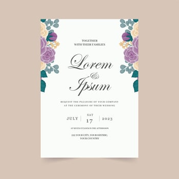 Luxury Wedding invitation floral design card. Wedding ornament concept. Floral poster, invite. Vector decorative greeting card or invitation design background.