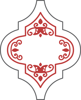 christmas arabesque tile ornaments on transparent background png