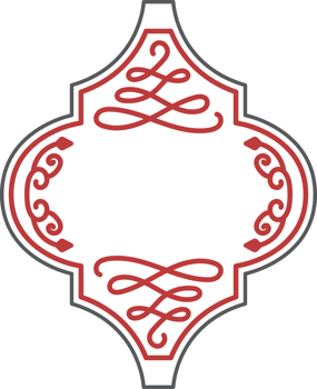 christmas arabesque tile ornaments on transparent background png