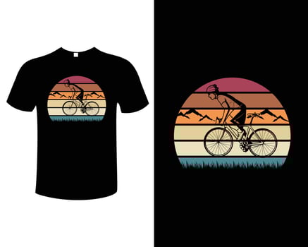 Mountain Bicycle T-Shirt Design Vector Template, Cyclist T-Shirt Design For Adventure lovers