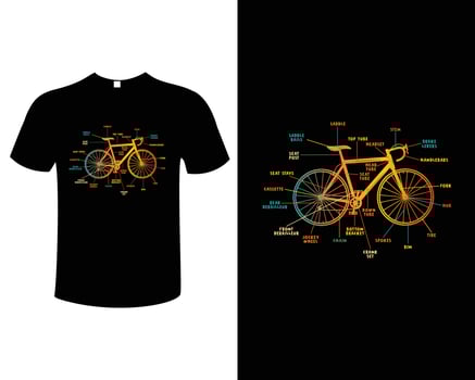 Mountain Bicycle T-Shirt Design Vector Template, Cyclist T-Shirt Design For Adventure lovers