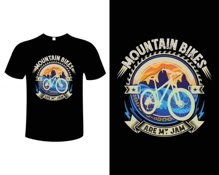 Mountain Bicycle T-Shirt Design Vector Template, Cyclist T-Shirt Design For Adventure lovers