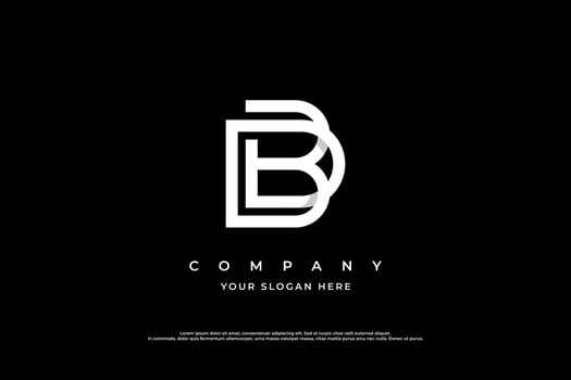 Initial Letter BD Logo or DB Logo Design Vector