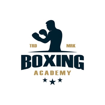 vintage logo boxing vector template illustration