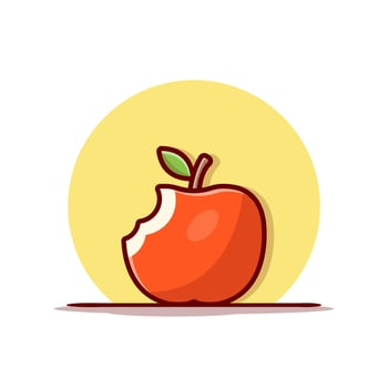 Apple Fruit Cartoon Vector Icon Illustration. Food And Drink  Icon Concept Isolated Premium Vector. Flat Cartoon Style