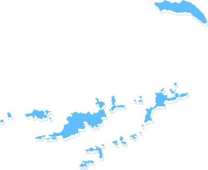 British Virgin Islands vector map.Hand drawn minimalism style.