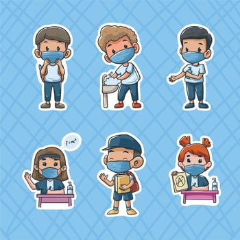 Activities new normal Back To School Theme vector