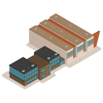 3D modern school or university. Isometric modern office building and architecture. png