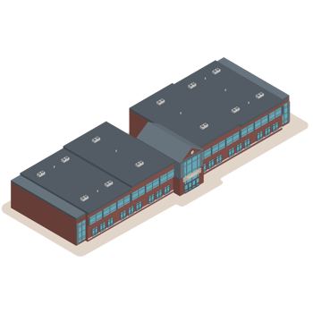 3D modern school or university. Isometric modern office building and architecture. png