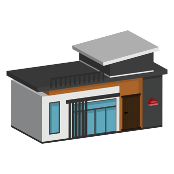 3D modern house or home. Isometric modern building and architecture. png